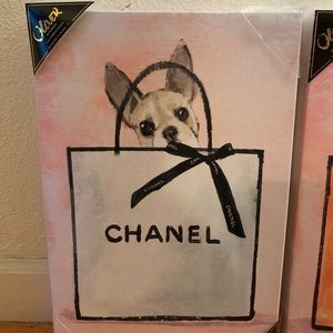 Oliver Gal x Chanel puppy canvas